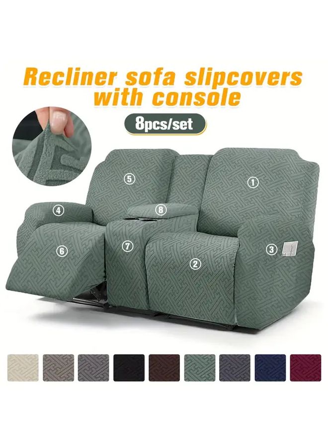 8Pcs Jihong Jacquard Sofa Cover Set Elastic Grip Machine Washable Pet Resistant - Image 1